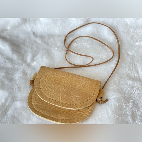 Kids Sun and Lace leather crossbody purse bag tan color adjustable link - Picture 3 of 10